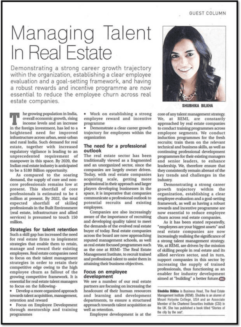 REMI's view on Managing talent in Real Estate 2